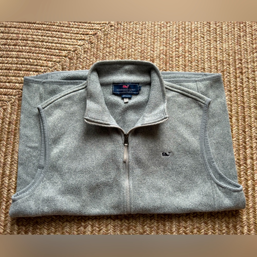 Vineyard Vines Grey Fleece Vest Sz. M